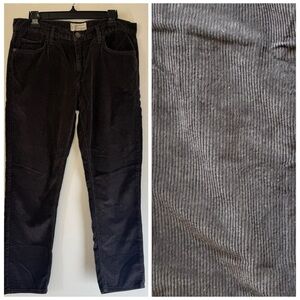 Current/Elliott Corduroy Pants Charcoal Gray Trousers Made in USA Sz 30